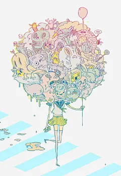 清新怪兽少年插画免抠素材 创意素材 png素材