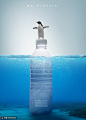 企鹅海洋深海白色塑料垃圾公益海报 海报招贴 公益海报