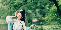流光飞舞：古装美人 汉服古装白衣美女唯美写真高清壁纸头像古风