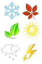 可爱天气预报标识素材