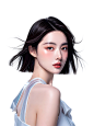 0美丽的中国模特，面部细节完美，短发，人物细节精致，时尚的流光飘逸的服装，半身照，干净的背景，全景视角，大光圈，细腻的光泽，8K渐变半透明玻璃融化，完整头部 (8)_upscayl_3x_realesrgan-x4plus-22