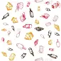 Food hand-drawn sketch line icons seamless pattern on white background