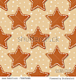 Gingerbread Christmas star seamless pattern. Gingerbread Cookies. Vector illustration
