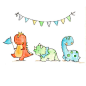 Dinosaur Parade 8x10 Nursery Art Dragon Dinosaur by ohhellodear, $20.00: 