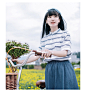 小雨良品 文艺小清新短袖衬衫女 条纹宽松棉麻衬衣学生海军风-淘宝网