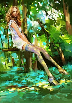 南京方圆画室美女主题插画作品欣赏-插画艺术-爱画网