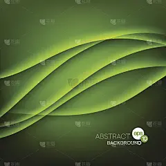 抽象的绿波背景。矢量图