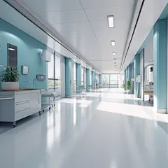 过道现代医院走廊医院场景摄影图