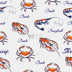 螃蟹,海产,小龙虾,矢量,式样,壁纸,背景,龙虾,对虾,纹理