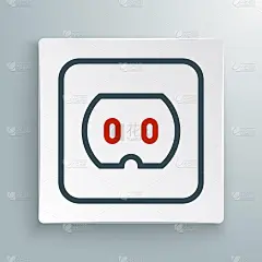 线电源插座图标孤立在白色背景上。电源插座。玫瑰的象征。色彩斑斓的轮廓的概念。向量