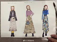 挑战2个月。11/53[呲牙]
穿搭造型训练第8天。临摹

临摹完牛牛老师@牛臂阿童木 第一组了。嘻嘻嘻，
喜欢的伙伴可以来预约2月份的穿搭课程哦
（需要有线稿基础）
#水彩##校对女孩河野悦子##手绘穿搭# ​​​​
