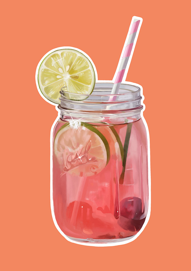最近的几张美食练习~_阿包要努力__插画...