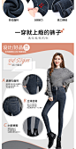 高腰加绒牛仔裤女2019秋冬新款修身铅笔裤子显瘦紧身小脚长裤冬季-tmall.com天猫