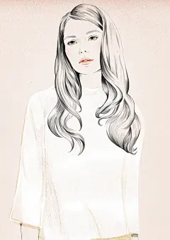 Babyliss Boutique-女性美发产品人像插画设计---酷图编号1150572