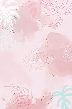 手绘水彩粉色植物抽象矢量背景
