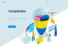 多种类型的时尚高端的2.5D等轴等距应用程序APP UI KITS开发着陆页海报插画banner设计模板大集合
