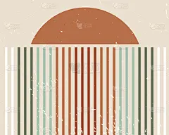 抽象的当代背景，几何形状，线条。唯美的波西米亚墙面装饰。中世纪现代极简主义艺术版画，墙纸，模板。矢量