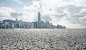 Empty ground and buildings in Hong Kong