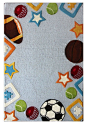 Kids Kinderloom 5'x7' Rectangle Sky Blue Area Rug contemporary-kids-rugs