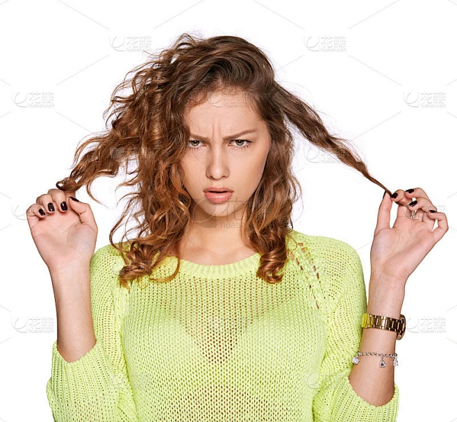 不满的年轻女性素材-花瓣网