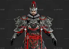 PBR 古代武将 将军 战士 山文甲 盔甲 铠甲 元帅 大将 武士