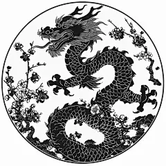 矢量简约龙剪影素材图片