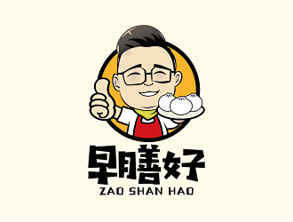 早膳好餐饮人物卡通公司logo方案8