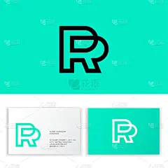 P和R字母组合。公关/公共关系的象征。的名片。