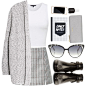 A fashion look from February 2015 featuring white tops, sleeveless tops and black skirt. Browse and shop related looks.
