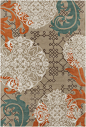 现代美式风格浅咖色花纹图案地毯贴图