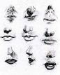 Mouth study by lug0si        #插画 #手绘 #素描#技法#手势#动作#五官#绘画#鼻子#嘴巴#耳朵#眼睛#手#脚#身体