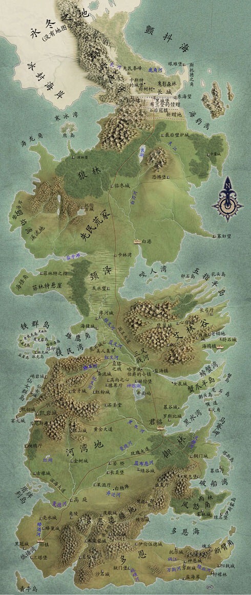 权力的游戏世界地图