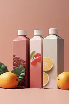 AI数字艺术饮料瓶包装样机模型