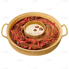 手绘-中式美食元素贴纸-火锅