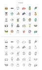 餐饮食物元素彩色小图标AI矢量素材Color minimal icon#tiw036a34013 :  