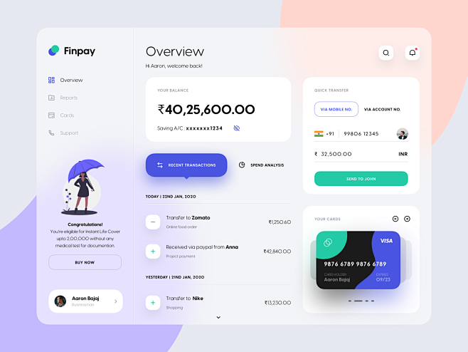 Finpay Dashboard UI ...