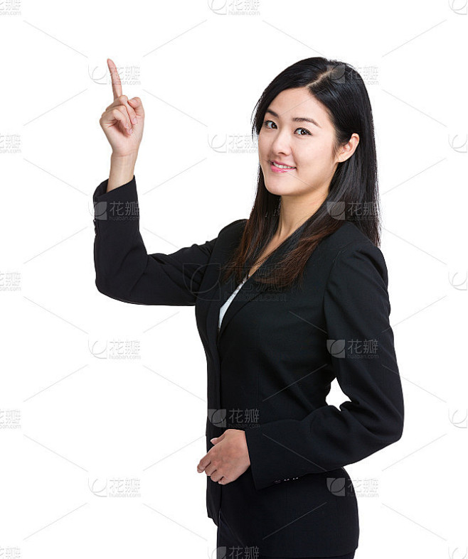 中国女商人指着上面