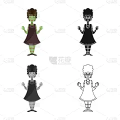 分离着色,绿色,女孩,品牌名称,一个物体,怪异,丑陋,收集