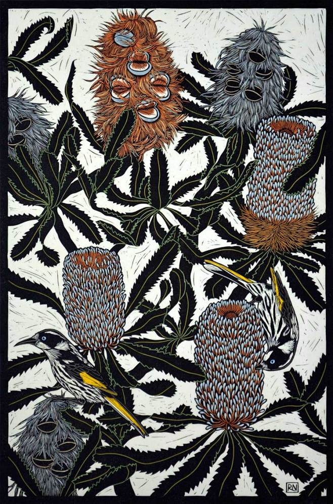 Birds 2 - Linocuts :...