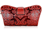 Pijushi Designer Floral Collection Leather Shoulder Handbags Clutch Cross Body Bags 22295 (One Size, Red): Handbags: Amazon.com