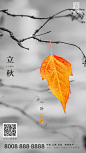 【源文件下载】 海报 房地产 立秋 二十四节气 树叶