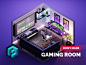 Gaming Room Diorama tutorial gaming room room 3d room diorama isometric render blender illustration 3d