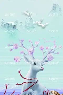 小清新鹿背景  - 源文件下载【酷图网】小鹿,温馨背景,清新展板,小清新,粉色背景,素材,图片