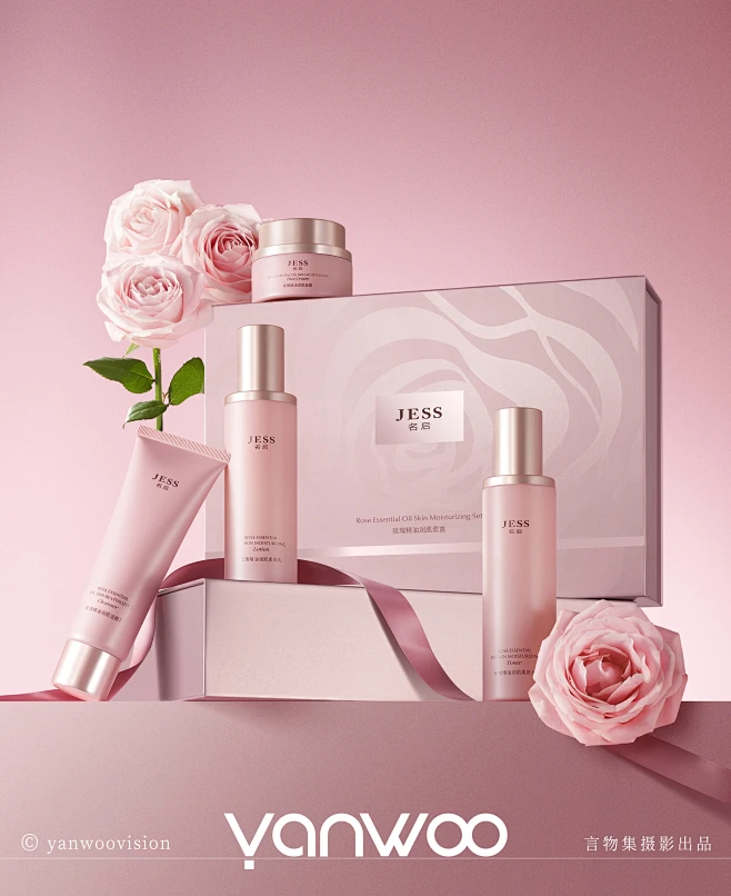 兰蔻 Lancome 护肤品拍摄 化妆品拍摄 cosmetics skincare 玫瑰花 Dior 大牌美妆 电商产品摄影-花瓣网