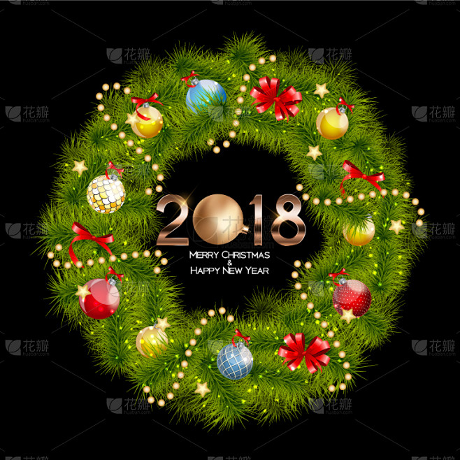 2018,抽象,新年,华丽的,季节,黄金...