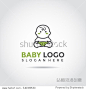 Baby funny logo template. black and green logo for business and industrial. Vector Illutrator eps.10