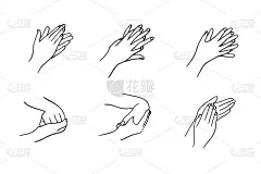 如何正确洗手。消毒和洗手规则。治疗传染病的卫生和医疗手绘矢量插图在涂鸦风格。