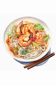 卡通手绘美味腊八节腊八面插画