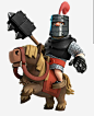 This may contain: a cartoon character riding on the back of a horse holding an object in his hand