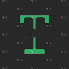 徽标首字母TH或HT细字母组合负空间风格绿色，两个字母T和H创意徽章为名片或身份符号。